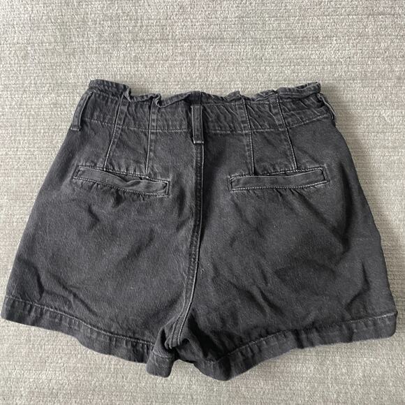 American Eagle Shorts Women 2 High Rise Pleated Denim Casual Classic Paperbag - Picture 2 of 8